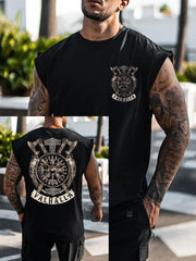 Herren Viking Print Weste Top