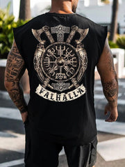 Herren Viking Print Weste Top