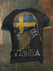 Herren Sweden Viking Style Bedrucktes T-Shirt