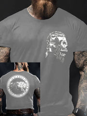 Herren Viking Style Odin & Wolf Bedrucktes T- Shirt