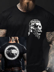 Herren Viking Style Odin & Wolf Bedrucktes T- Shirt