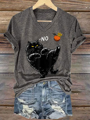 Women's 8647FDT Hands Off Resist Funny Cat Printed T-shirt