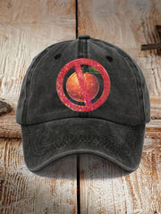 No Orange Print Hat