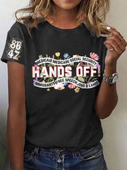 Women's Hands Off 8647 Floral Printed Short Sleeve T-Shirt