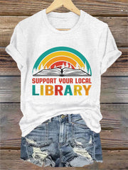 Women's Support Your Local Library Tee