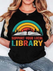 Women's Support Your Local Library Tee