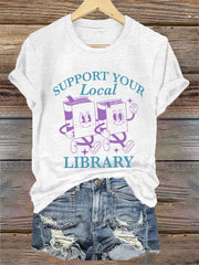 Women's Support Your Local Library Tee