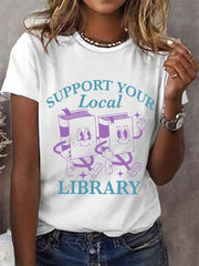 Women's Support Your Local Library Tee