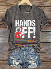 Women's Hands Off Printed T-shirt
