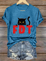Women's Black Cat Resist FDT (Foxtrot Delta Tango) Casual Tee