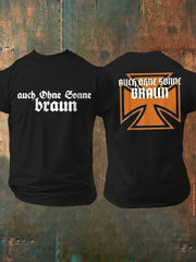 Männer Auch ohne Sonne braun bedrucktes Kurzarm-T-Shirt