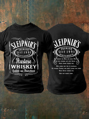 Herren Du Trinkst Ein Bier Ich Einen Whisky Bedrucktes Kurzarm T-Shirt