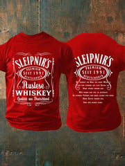 Herren Du Trinkst Ein Bier Ich Einen Whisky Bedrucktes Kurzarm T-Shirt