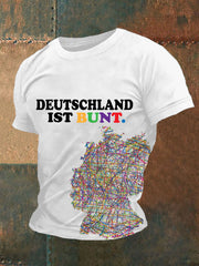 Männer Deutschland Ist Bunt bedrucktes Kurzarm-T-Shirt