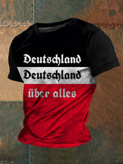 Männer Deutschland über Alles bedrucktes Kurzarm-T-Shirt