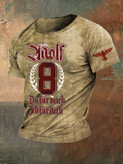 Herren Adolf Du Für Mich Ich Für Dich Bedrucktes Kurzarm-T-Shirt