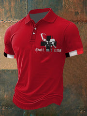 Herren Gott mit uns Soldat bedrucktes Kurzarm-shirt