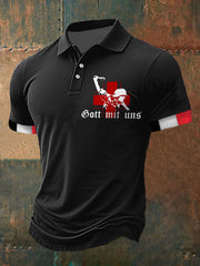 Herren Gott mit uns Soldat bedrucktes Kurzarm-shirt