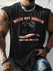 Herren Weißer Junge Sommer bedruckte Weste