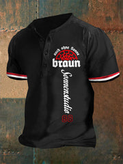 Männer Auch ohne Sonne Braun 88 bedrucktes Kurzarm-T-Shirt