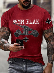 88 Flak bedrucktes Kurzarm-T-Shirt für Männer