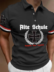Herren Alte Schule Print Casual  Shirt