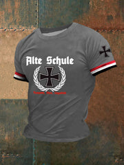 Bedrucktes Kurzarm-T-Shirt für Männer Alte Schule