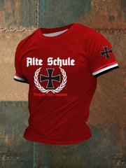 Bedrucktes Kurzarm-T-Shirt für Männer Alte Schule