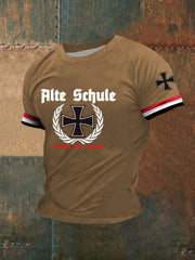 Bedrucktes Kurzarm-T-Shirt für Männer Alte Schule