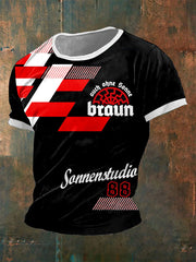 Männer Auch ohne Sonne Braun 88 bedrucktes Kurzarm-T-Shirt