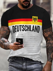 Deutschland bedrucktes Kurzarm-T-Shirt für Männer