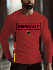 Männer Deutschland gedruckt Langarm T-Shirt