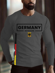 Männer Deutschland gedruckt Langarm T-Shirt