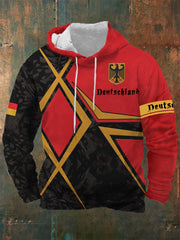 Herren Sweatshirt mit deutscher Flagge mit Kapuzen tasche