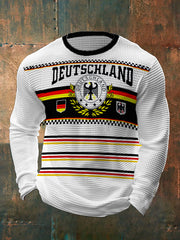 Men's Deutschland Print Waffle Long Sleeve T-shirt