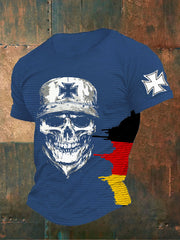 Männer Deutsches Eisernes Kreuz Schädel Print T-Shirt