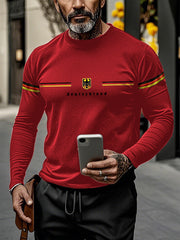 Männer Deutschland gedruckt Langarm T-Shirt