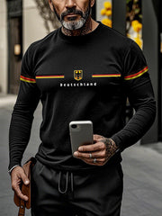 Männer Deutschland gedruckt Langarm T-Shirt