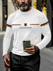 Männer Deutschland gedruckt Langarm T-Shirt