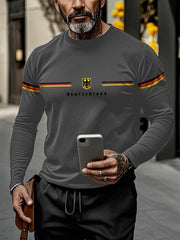 Männer Deutschland gedruckt Langarm T-Shirt