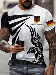 Men's German Eagle Flag Printed Short Sleeve T-Shirt