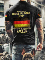 Herren Wenn dich diese flagge stört helfe ich dir im packen bedrucktes Kurzarm-T-Shirt