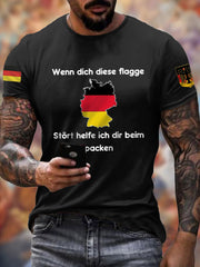 Herren Wenn dich diese flagge stört helfe ich dir beim packen bedruckte Kurzarm T-ShirtW1556