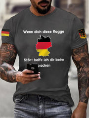 Herren Wenn dich diese flagge stört helfe ich dir beim packen bedruckte Kurzarm T-ShirtW1556
