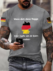 Herren Wenn dich diese flagge stört helfe ich dir beim packen bedruckte Kurzarm T-ShirtW1556
