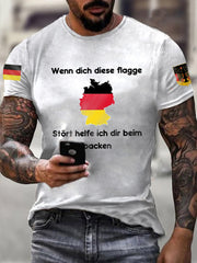 Herren Wenn dich diese flagge stört helfe ich dir beim packen bedruckte Kurzarm T-ShirtW1556