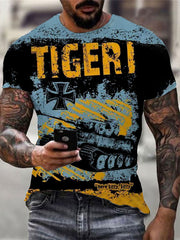 Men's German Tiger Tank Print T-Shirt