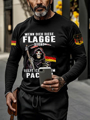Herren Wenn dich diese flagge stört helfe ich dir im packen bedrucktes Langarm-T-Shirt