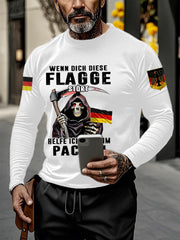 Herren Wenn dich diese flagge stört helfe ich dir im packen bedrucktes Langarm-T-Shirt