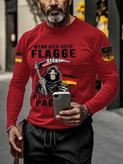 Herren Wenn dich diese flagge stört helfe ich dir im packen bedrucktes Langarm-T-Shirt